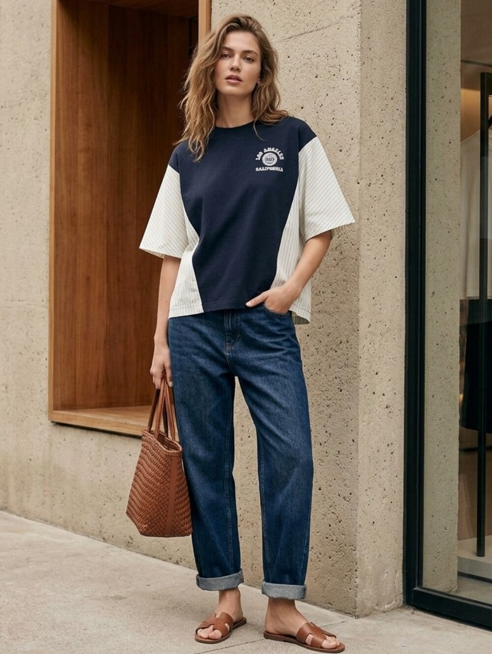 Zara Los Angeles California Oversized Tee